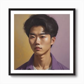 Enchanting Realism, Paint a captivating portrait of young, beautiful korean man 3, that showcases the subject's unique personality and charm. Generated with AI, Art Style_V4 Creative, Negative Promt: no unpopular themes or styles, CFG Scale_3.0, Step Scale_50. Art Print