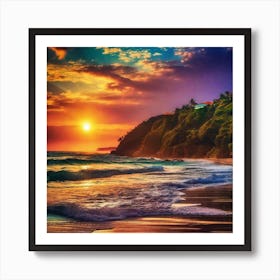 Sunset On The Beach 147 Art Print