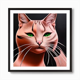 Pink Cat Art Print