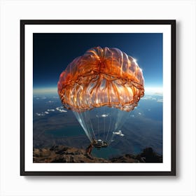 Parachuting Earth Worms Art Print