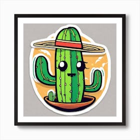 Cactus Inside Mexican Taco Sticker 2d Cute Fantasy Dreamy Vector Illustration 2d Flat Centere (21) Art Print