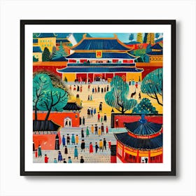 Kids Travel Illustration Xian 4 Poster