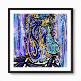 The Blue Kiss Square Art Print