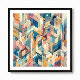 Abstract Geometric Pattern 56 Art Print