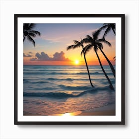 Sunset At The Beach Art Print