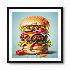 Burger Canvas Print Poster