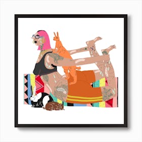Yoga Glow Square Art Print