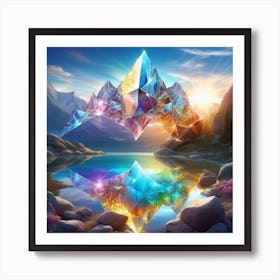 Crystals And Mountains Art Print