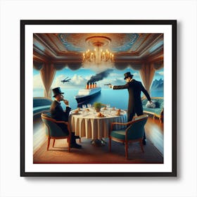 Dinner At The Schooner Art Print