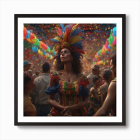 Woman In A Colorful Costume 3 Art Print