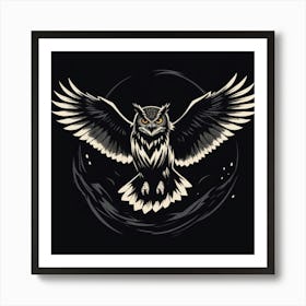 Black Owl Art Print