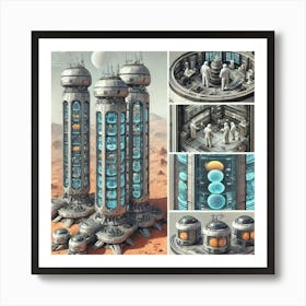 Venusian Enclave Research Towers Design Converted Art Print