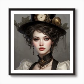 Steampunk Girl Art Print