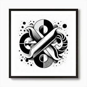 Black and White Abstract Art 256 Art Print