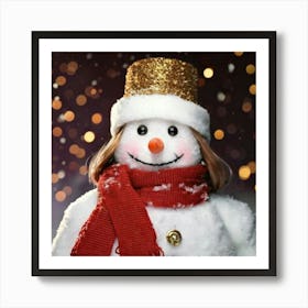 Firefly Cheerful Snowman Peeking With Festive Sparkles 76835 (2) Poster