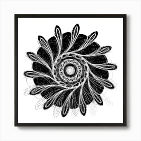 Flower - Black And White Art Print