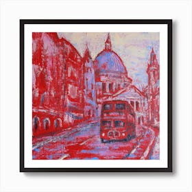 Red Bus In London Art Print