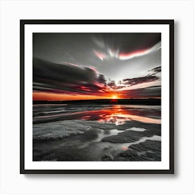 Sunset Over Ice Art Print