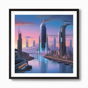 Futuristic City 22 Art Print