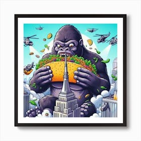 Gorilla Taco 1 Art Print