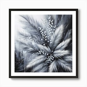 Monochrome Flora: An Abstract Perspective Art Print