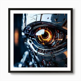 Robotic Eye Close Up Artificial Android Cyborg Technological Futuristic Mechanical Digital (3) Art Print