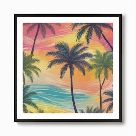 Tropical Palm Trees Art Print