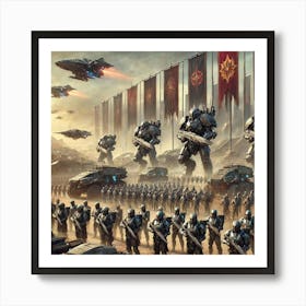 A Powerful Scene Illustrating The Militarization And Expansion Of The Martian Dominion Art Print