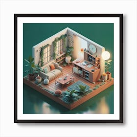 Isometric Art, house deream 3d 16 Art Print