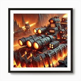 A Close Up View Of The Weaponry On The Lava Warshi Art Print