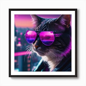 Cat In Sunglasses Art Print