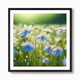 Blue Flowers 1 Art Print