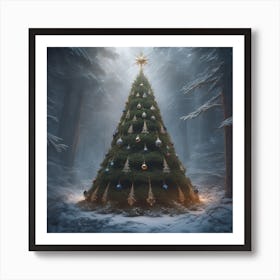 Christmas Tree In The Forest 21 Art Print