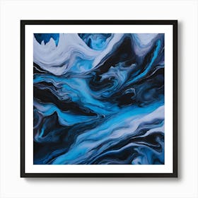 Swirling Blues Fantasy Landscape Art Print