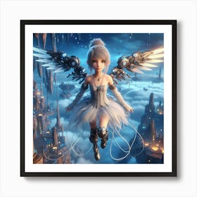 Fairy Girl With Wings Art Print