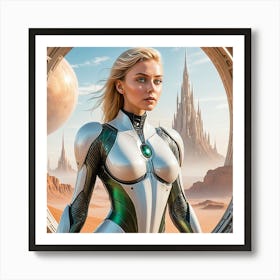 Girl In A Futuristic Suit 2 Affiche