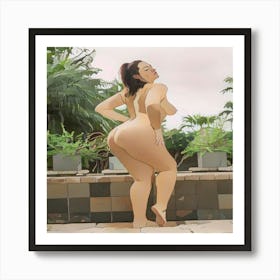 Nude Woman Posing 5 Art Print