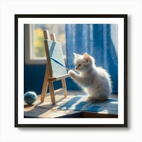 Kitten On Easel Art Print