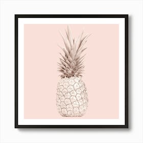 Pineapple On A Pink Background Art Print