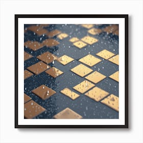 Rain Drops On A Tiled Floor Art Print