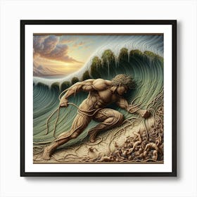 Man On A Wave Art Print