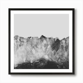 Crystals Monochrome Amethyst Art Print