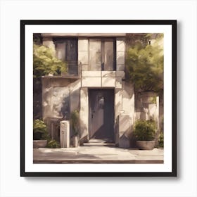 0 An Open Door In A Chic And Modern Neighborhood Art Print