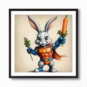 Bunny Superhero 2 Art Print