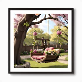 Swing In The Garden Art Print