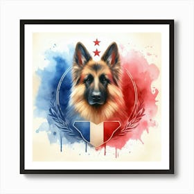 Watercolor German Shepherd 4 Art Print