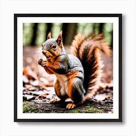 Squirrel In The Woods 27 Art Print