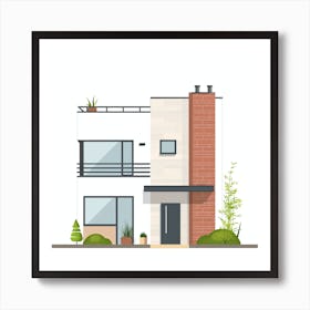 Modern House Vector Illustration 1 Art Print