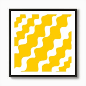 Yellow Wavy Pattern Art Print