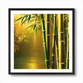 Bamboo Trees In The Water Art Print